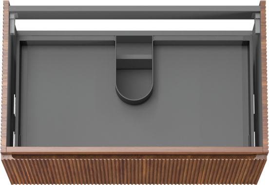 Storke Ribs meuble sous-vasque suspendu 85 x 52 cm noyer 2 tiroirs