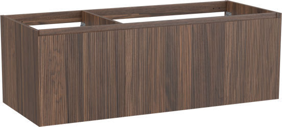 Balmani Fila zwevende wastafelonderkast 135 x 55 cm asymmetrisch rechts fineer notelaar 4 lades