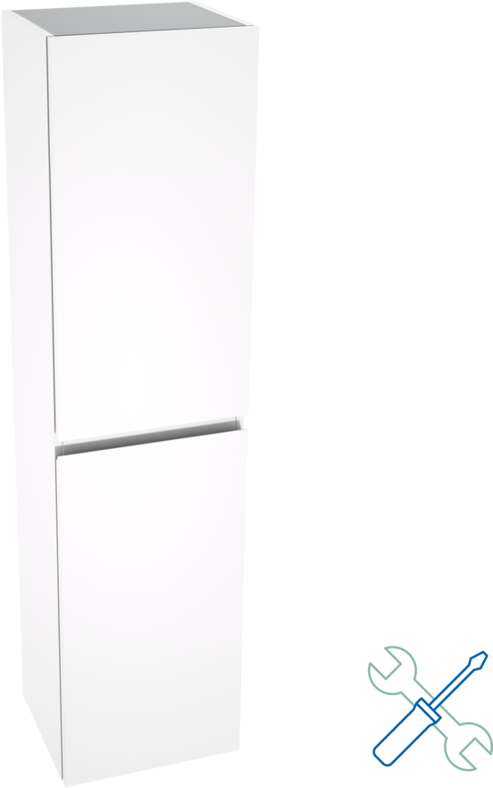 Linie Lado hängender Hochschrank weiß glänzend 35 x 30 x 140 cm