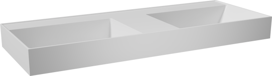 Balmani Argila dubbele wastafel composietmarmer mat wit 120 x 46 cm