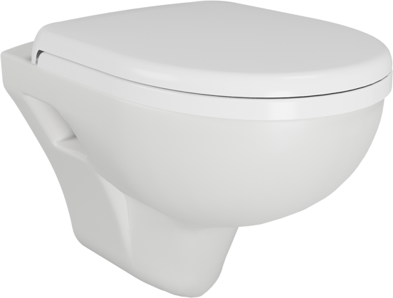Linie Enzo Hänge WC: Weiß matt, offener Spülrand, inkl. Luxus WC Sitz