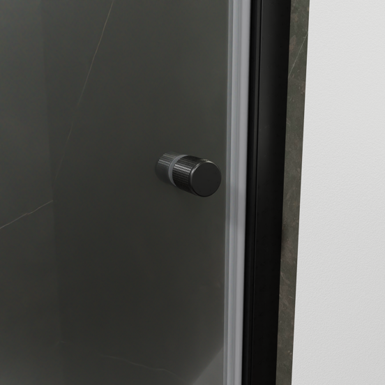 Luca Varess Kuresa douche draaideur 85 x 200 cm helder glas mat zwart profiel