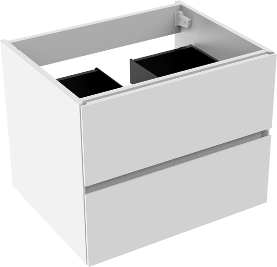 Storke Edge meuble sous-vasque suspendu 65 x 52 cm blanc brillant 2 tiroirs