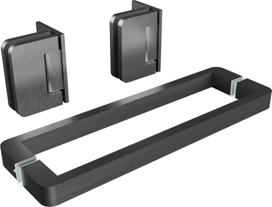 Balmani Modular douchedeur scharnieren en greep brushed gunmetal