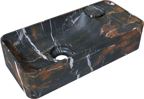 Balmani Fara fonteintje 45 x 22 cm Portoro Gold marmer