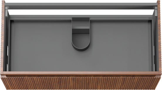 Storke Ribs meuble sous-vasque suspendu 105 x 52 cm noyer 2 tiroirs