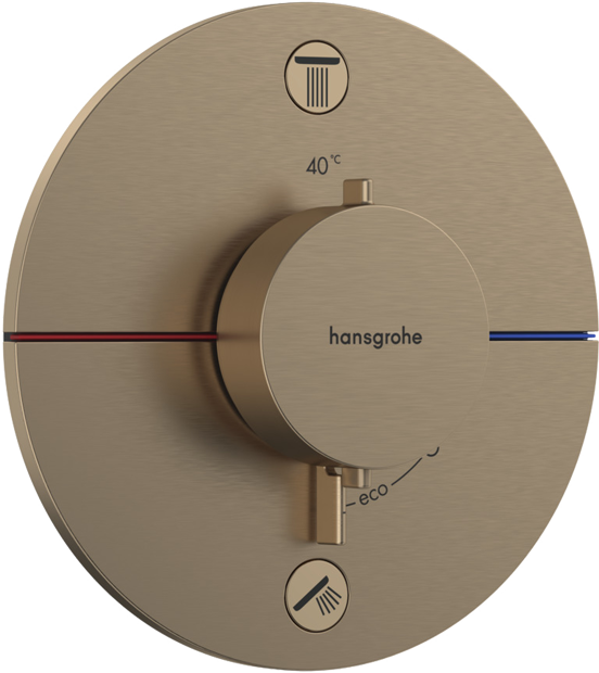 Hansgrohe Showerselect Comfort S inbouw thermostaat 2 uitgangen brushed bronze