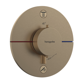 Hansgrohe Showerselect Comfort S inbouw thermostaat 2 uitgangen brushed bronze