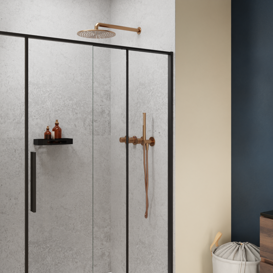 Blaufoss Pavilion Thermostat-Duscharmatur: Unterputz, Brushed Rosegold, Einbauelement inklusive
