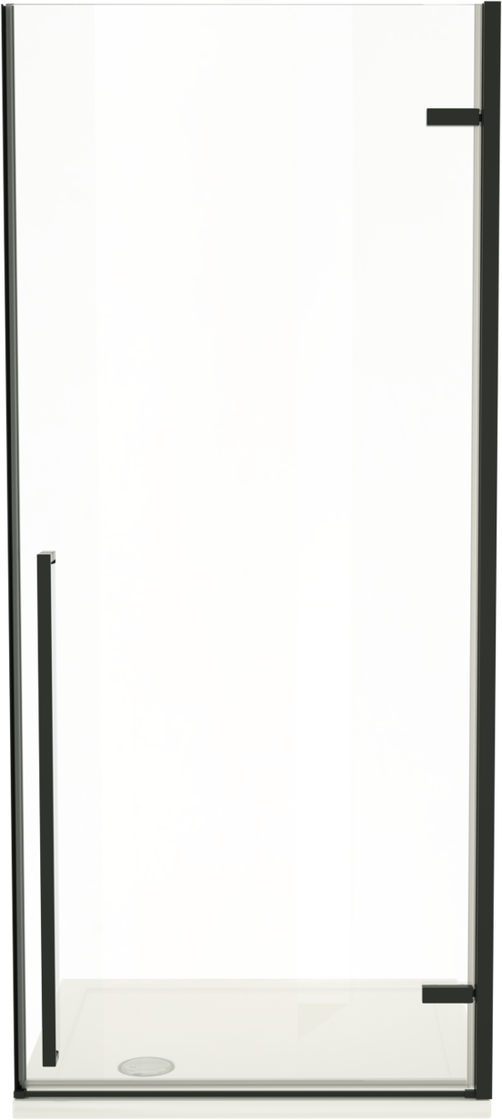 Luca Varess Stilus porte pivotante droite 90 x 200 cm verre transparent profil noir mat