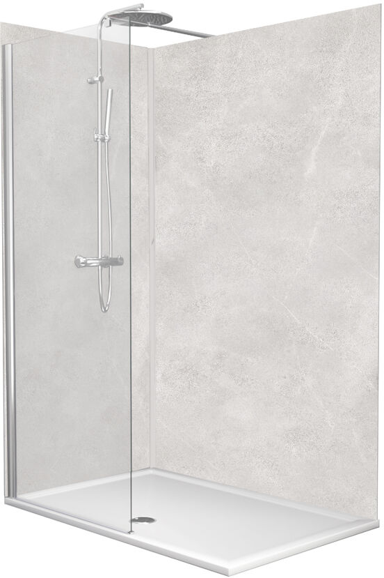 Linie Plato set douchewandpanelen 120 x 90 x 210 cm pvc mat beige Baltimore