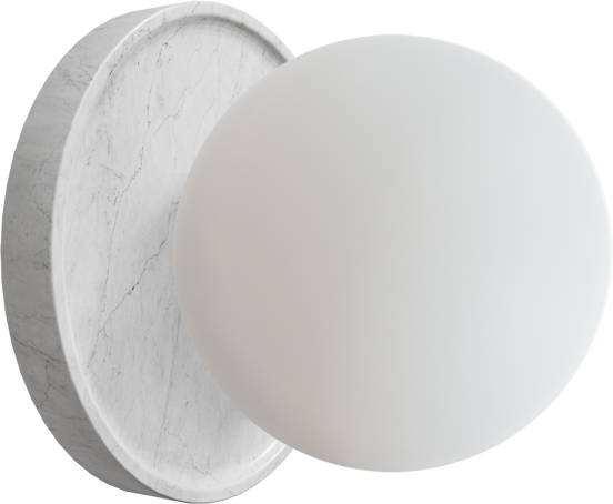 Balmani Pelota Disc medium LED Spiegelbeleuchtung: 16 cm, Carrara-Marmor