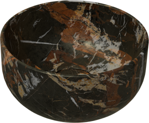 Balmani Bowl Aufsatzwaschbecken: Portoro Marmor Gold, rund, Ø 24 cm