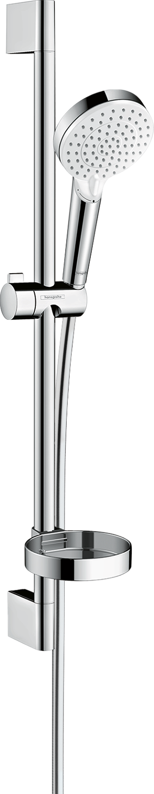 Hansgrohe Crometta Vario Duschstange mit Brausekopf 11cm 2 Strahlfunktionen Chrom glänzend