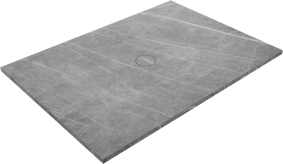 Balmani Studio Duschwanne: 120 x 90 cm, Keramik, Zaha Stone