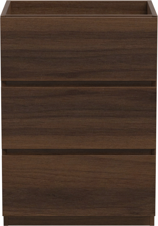 Storke Edge meuble sous-vasque a poser 60 x 46 cm noyer 3 tiroirs