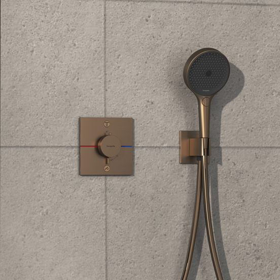 Hansgrohe Showerselect Comfort E thermostat encastrable 2 sorties brushed bronze