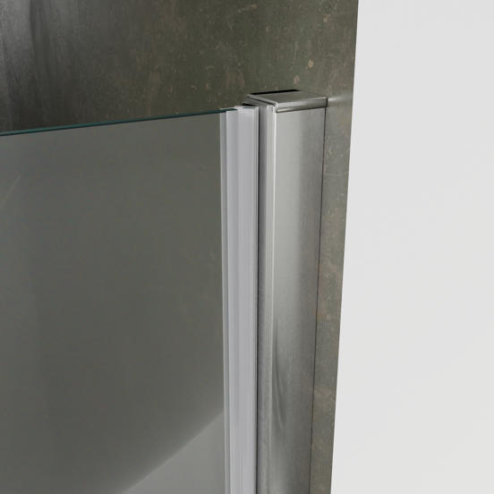 Luca Varess Kuresa Duschtür: Drehtür, 80 x 200 cm, Klarglas, Chrom Profil, glänzend