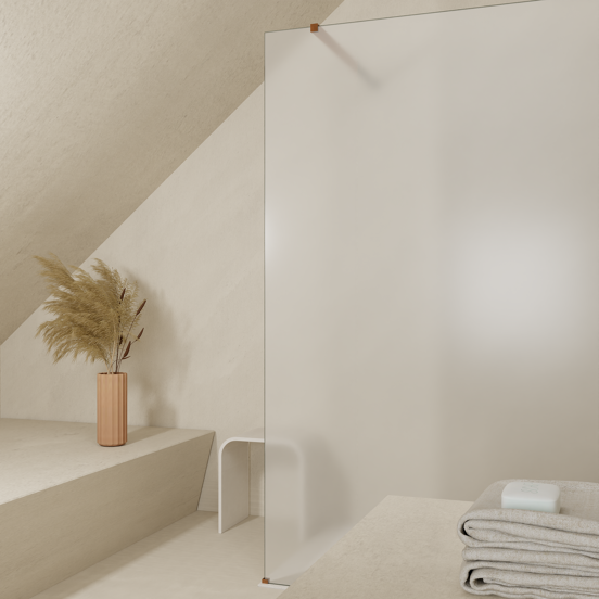 Balmani Modular inloopdouche: 80 x 200 cm, Permafrost met coating, Brushed Rosegold profielen