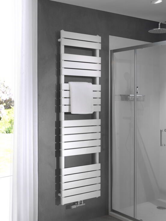 Vipera Vulcan sèche-serviettes simple 70 x 190 cm chauffage central blanc mat raccordements latéral et central possibles 1.575W