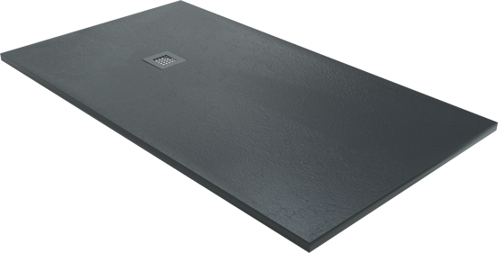 Balmani Vega receveur de douche 160 x 90 cm marbre composite gris graphite texture ardoise