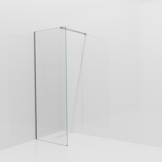 Balmani Modular Walk-In Dusche: 80 x 200 cm, Extra Klarglas, inklusive Coating, Profil Brushed CoolMetal