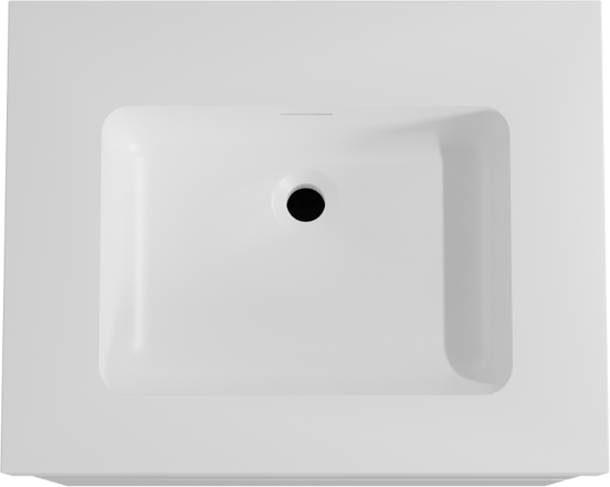 Storke Edge zwevend badmeubel 65 x 52 cm hoogglans wit met Mata High enkele wastafel in solid surface mat wit
