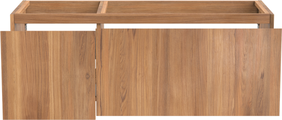 Balmani Idra meuble sous-vasque suspendu 135 x 55 cm asymétrique à droite teck 4 tiroirs