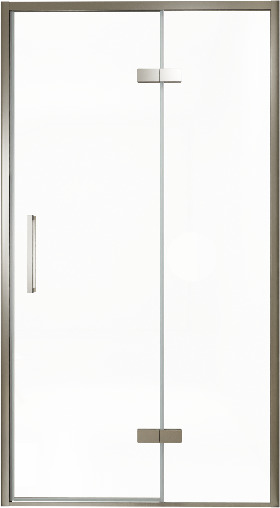 Balmani Senses Design douche draaideur rechts 120 cm x 210 cm Helder glas, Brushed GunMetal profielen, met coating