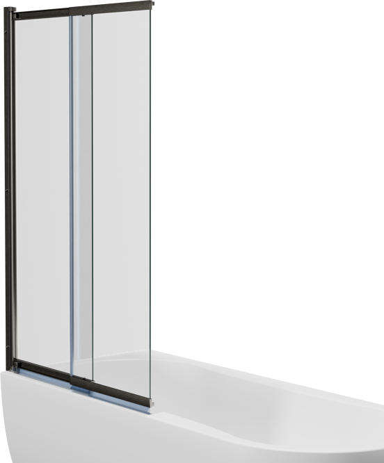 Luca Varess Vetras pare-baignoire extensible 100 cm verre transparent profilé Gunmetal brossé
