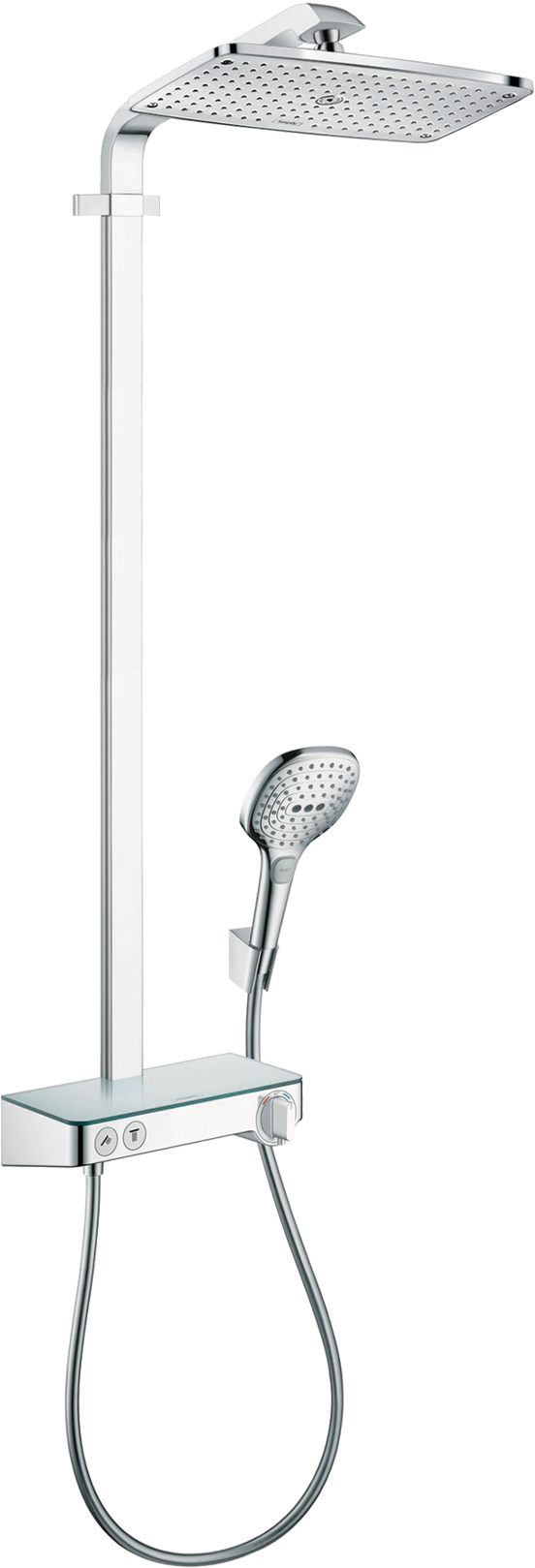 Hansgrohe Raindance Select E 360 Duschsystem: Chrom und Weiß glänzend