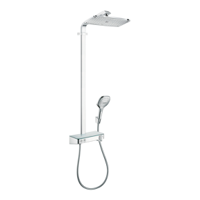 Hansgrohe Raindance Select E 360 Duschsystem: Chrom und Weiß glänzend