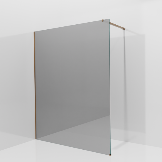 Balmani Modular Walk-In Dusche: 160 x 200 cm, Reflex-Spiegelglas, inklusive Coating, Profil Brushed Rosegold