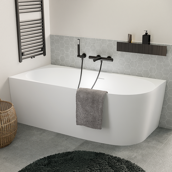Luca Varess Sutilo baignoire d'angle gauche duo 160x75cm acrylique blanc mat