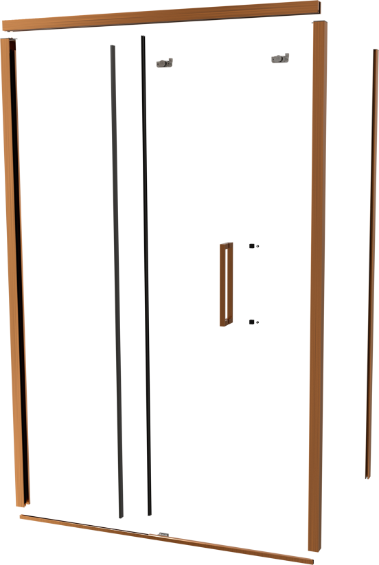 Balmani Senses Design 140 cm links douchecabine met schuifdeur profielenset brushed rosegold