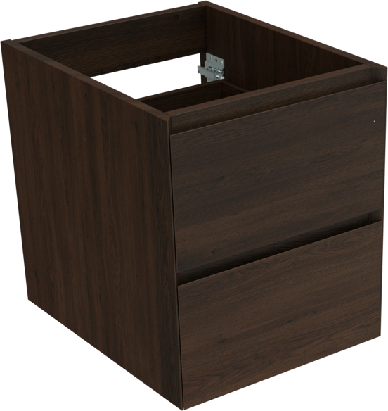 Balmani Mitra meuble sous-lavabo suspendu 45 x 55 cm chêne fumé 2 tiroirs