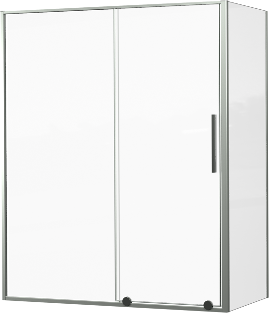 Luca Varess Morano paroi d'angle avec porte coulissante et paroi latérale fixe 160 x 80 cm verre transparent profil chrome brillant