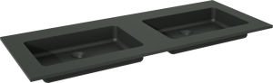Storke Scuro dubbele wastafel mat kwarts 130 x 52 cm