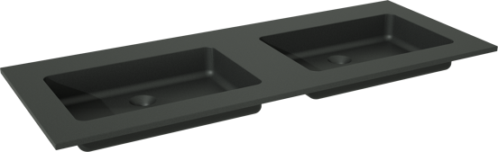 Storke Scuro dubbele wastafel mat kwarts 130 x 52 cm