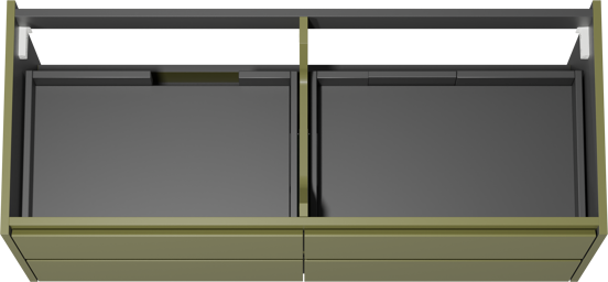 Storke Seda zwevende wastafelonderkast 130 x 52 cm olijfgroen 4 lades