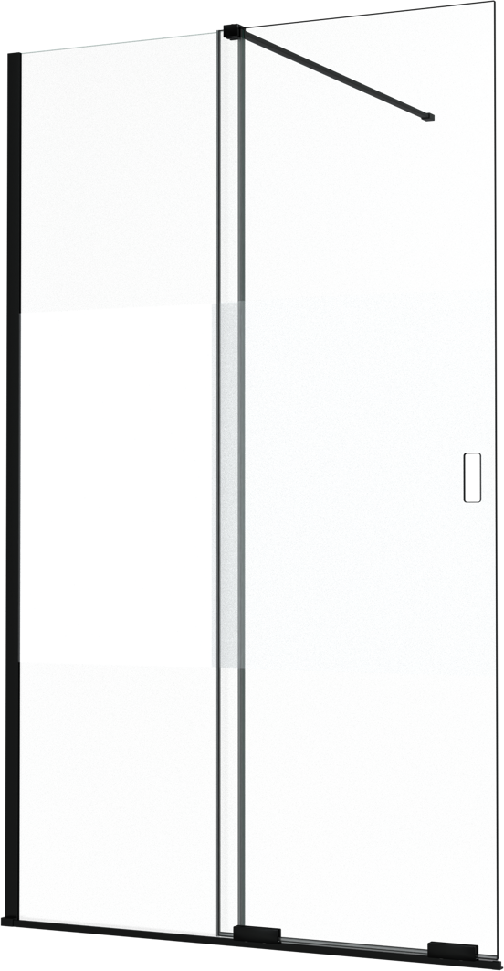 Balmani Move Slide inloopdouche met uitschuifbare wand 120 x 200 cm links band glas mat zwart profiel