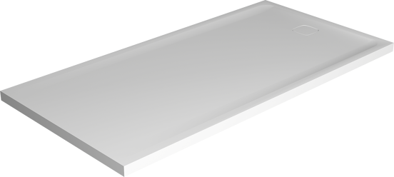 Balmani Bayou Duschwanne: 180 x 90 cm, Solid Surface, Weiß matt