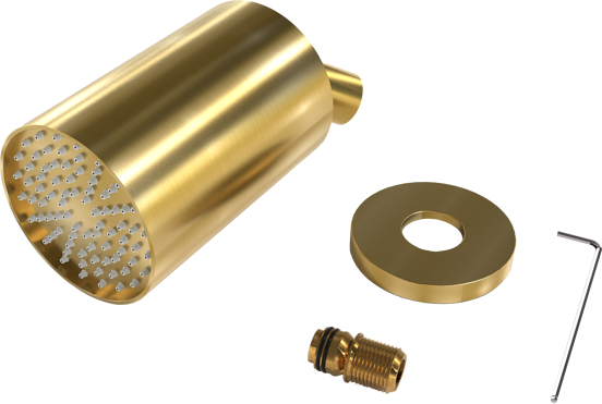 Blaufoss Luxor 90 Duschkopf Rund, 14 x 9 cm, Wandmontage, Brushed Gold