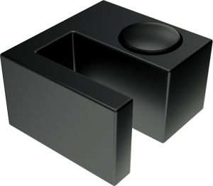 Balmani Modular bevestigingsblok glas mat zwart