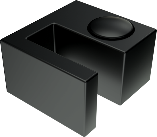 Balmani Modular bevestigingsblok glas mat zwart