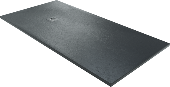 Balmani Vega receveur de douche 180 x 90 cm marbre composite gris graphite structure en ardoise