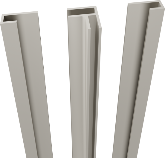 Linie Plato set hoekprofiel + zijprofielen voor douchewandbekleding 260 cm mat lichgrijs Clermont