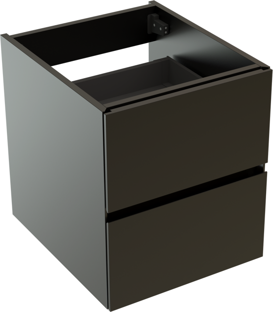 Storke Edge meuble sous-vasque suspendu 45 x 52 cm noir mat 2 tiroirs