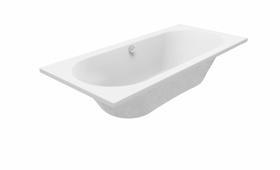 Luca Varess Rosala baignoire encastrable double 180 x 80 cm acrylique blanc mat