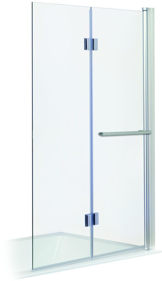 Luca Varess Cyrus dubbele badwand 70 cm + 50 cm helder glas chroom profiel
